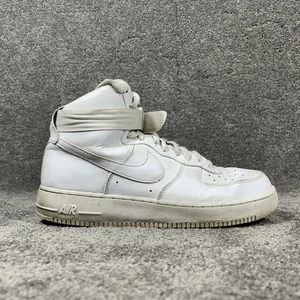Nike Air Force 1 315121-115 Hombres Talla 10.5 Cuero Blanco Parte Superior Alta Zapatos Atléticos - Imagen 1 de 12