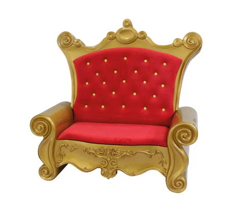 5' Red and Gold Santa Bench Cover