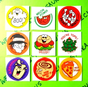 Lote de pegatinas retro para rascar y oler tendencia perfumada vacaciones y comida - Imagen 1 de 15