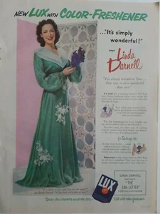 1951 Lux soap it's simply wonderful says Linda Darnell vintage color ad - Picture 1 of 1
