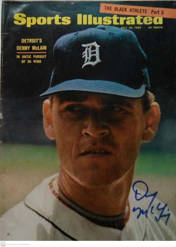 DENNY McLAIN SIGNED SPORTS ILLUSTRATED DETROIT TIGERS 7/29/68 - Image 1 of 1