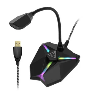 Micrófono unidireccional para juegos ajustable USB micrófonos con indicador RGB - Imagen 1 de 12