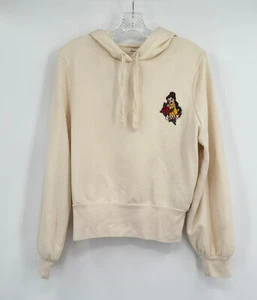 Disney Loungefly Belle Patch Damen Elfenbein Kordelzug Hoodie Sweatshirt Gr. M - Bild 1 von 6