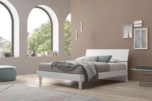 LETTO MATRIMONIALE CON GIROLETTO BIANCO FRASSINATO - Foto 1 di 4