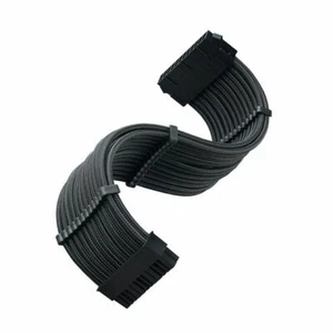 Silverstone PP07E-MBB 300mm 24Pin Power Extension Black Sleeved Cable - Picture 1 of 2