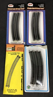 Atlas N Scale Code 80 Snap-Track 9 3/4” Radius Section #2510 Bachmann #44607 - Image 1 of 2