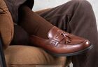 Russell & Bromley Mens Keeble Brown Leather Loafers Shoes EU 43.5 UK 9.5 £275