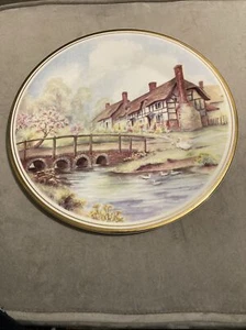 Set Of Two China Royal Kent Cottages And Bridge Plates F017 - Picture 1 of 6