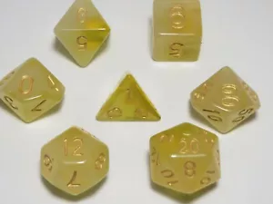 NEW RPG / D&D Dice Set of 7 - Pale Moon Yellow - Picture 1 of 10