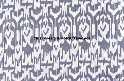 Indio Ikat Diseño Bloque Tela Estampada Por Yardas Algodón Gasa Sanganeri 112cm - Imagen 1 de 3