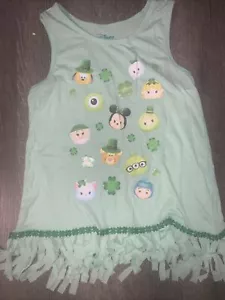 Disney tsum tsum girls st Patrick’s day fringe tank top shirt nwt sz L 10/12 - Picture 1 of 5