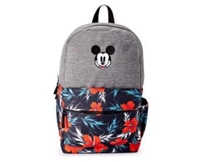 Mochila Disney Floral Bordada Mickey Mouse Grande Bolsa de Livro NOVA SEM ETIQUETAS - Imagem 1 de 2