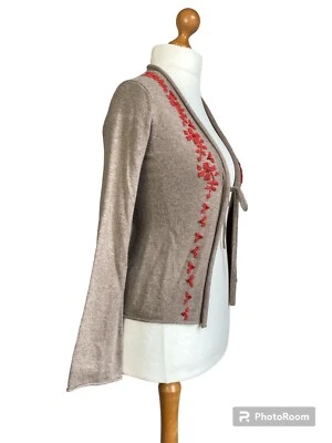 Cárdigan BODEN Stone Cuentas Con Angora y Cachemira Manga L Largo Corto Talla 8 Foto 1 de 4