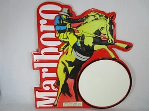 Vintage Marlboro Cigarette Sign Image of Cowboy on Bucking Horse Dry Erase - Picture 1 of 8