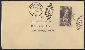 USA FIRST DAY COVER 1926 JOHN ERICCSON MEMORIAL ISSUE - WASHINGTON POST MARK # 1 - Picture 1 of 2