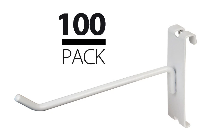 NEW GRIDWALL 6" WHITE  PEG HOOKS LOT OF 100PCS - Image 1 of 2