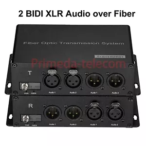 BIDI Mircophone 3pin XLR Audio over Fiber optic Converter Broadcast quality 1set - Picture 1 of 25