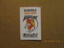 OJHL Newmarket Hurricanes Vintage Defunct 2000-2001 Team Logo Pocket Schedule