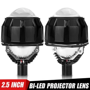 2X 2.5inch Bi-LED Headlights Projector Lens Hi-Lo Beam H4 H7 Retrofit w/ Shroud - Picture 1 of 12