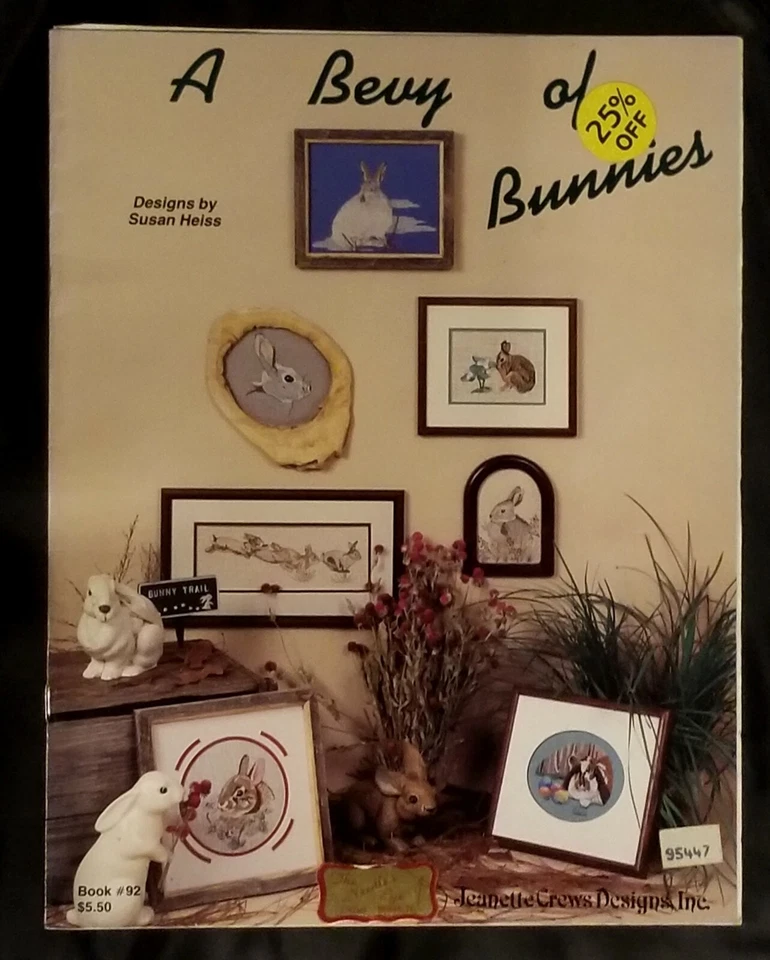 Vintage 1989 A Bevy Of Bunnies Needlepoint Booklet # 92 By Jeanette Crews - Image 1 of 1