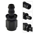 Black AN6 female swivel to 3/8 barb end straight fitting anodized finish