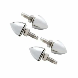 Custom Chrome Bullet License Plate Fasteners, Set of 4, Hot Rod, Rat Rod, Gasser - Picture 1 of 4