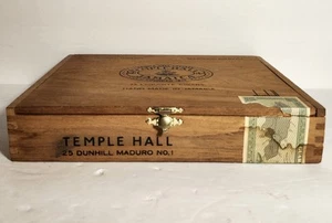 Temple Hall 25ct. Wood Cigar Box - Picture 1 of 6