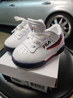 Fila Baby's Original Fitness Shoes White/Fila Red/blue 4 US Infant - Image 1 of 4