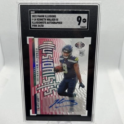 2022 Illusions I-14 Kenneth Walker Illusionists Auto Pink /50 (Crack On Case) - Image 1 of 4