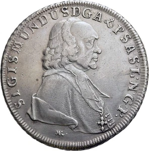 FITZ RDR Salzburg Sigismund III. Schrattenbach 1753-1771 Taler 1760 °TCH410 - Bild 1 von 2