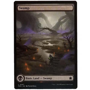 x1 Swamp 0287 Full Art Basic Land FDN MTG M/NM Black Foundations - Picture 1 of 3