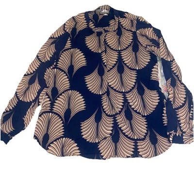 Manuheali'i Women's Long Sleeve Blouse, Multi-Pattern Rayon, Size S - Image 1 of 4