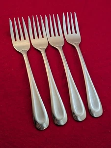 Menge 4 Oneida Satin Sand Düne Edelstahl Salat Gabeln Besteck - Bild 1 von 5