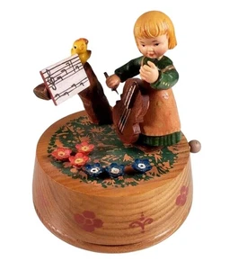 Anri Handbemalte Holz Spieluhr Sing A Song Dreht Vintage Italy Vintage - Bild 1 von 10