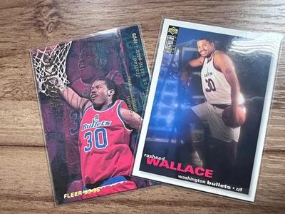 1995-96 Rasheed Wallace -Upper Deck #239- Washington Bullets  *TWO CARDS* - Image 1 of 2