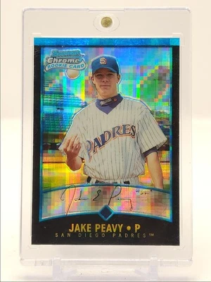 JAKE PEAVY 2001 BOWMAN CHROME BASEBALL ROOKIE XFRACTOR PADRES RC Q5775 - Image 1 of 2