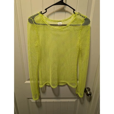 SPIRIT HALLOWEEN Top de Malla para Mujer Talla Mediana Amarillo Neón Años 80 Disfraz de Red Foto 1 de 3