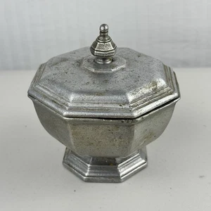 International Silver Pewter, Holloware Rustic Farmhouse Sugar Bowl With Lid 2pc - Picture 1 of 7