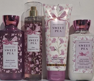 Bath & Body Works Sweet Pea Body Wash,Mist, Cream & Lotion 4pc Gift Set - Picture 1 of 1