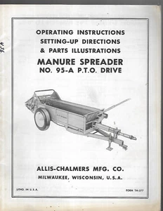 Esparcidor de estiércol Allis-Chalmers 95-A P.T.O. Manual de operación de accionamiento - Imagen 1 de 2