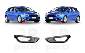 NUEVO JUEGO DE PAR NEGRO PARA FORD FOCUS MK3 SPORT 14-18 PARACHOQUES DELANTERO PARRILLA - Imagen 1 de 3