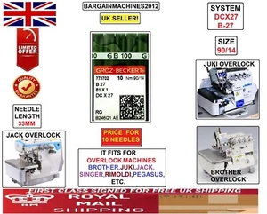 GROZ BECKERT DCX27 B27 DCX1 NM:90/14 OVERLOCK INDUSTRIAL SEWING MACHINE NEEDLE - Picture 1 of 3