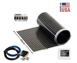 Calorique Infrarotheizfolien-Set Fußbodenheizung 100 cm 90-150-220 W/m² Regler - Bild 1 von 10