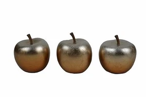 Set x 3 Lacquerware Apple Ornaments - Copper Colour - Picture 1 of 1
