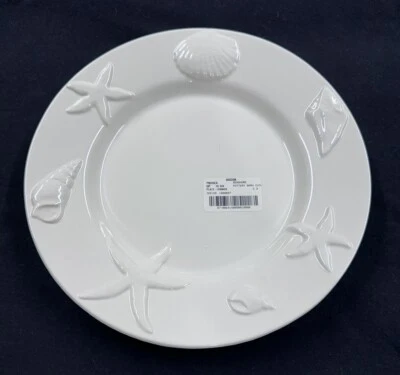 Pottery Barn Seashore White China Dinner Plates 10.75”  *Set of 4* - Image 1 of 4
