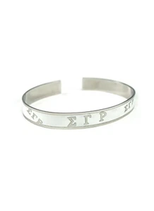 Sigma Gamma Rho Sorority Silver Metal Bracelet wristband Silver Wrist Wear - Picture 1 of 1