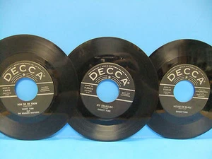 Ernest Tubb 45 LOT Hey, Mr Bluebird Decca 30610 House Of Glass 30549 My Treasure - Picture 1 of 10