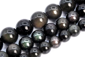 Natural Rainbow Obsidian Beads Grade AAA Round Gemstone Loose Beads 6/7-8MM - Picture 1 of 7