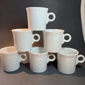 Fiesta Homer Laughlin WHITE Ring Handled Mugs Coffee Cups Tom Jerry HL LOT 6 - Picture 1 of 7