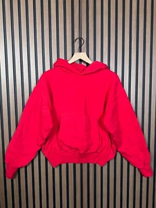YZY Gap Hoodie Small Boy Red Double Knit Pullover Fleece Sweater Candy Kanye YE' - Picture 1 of 8